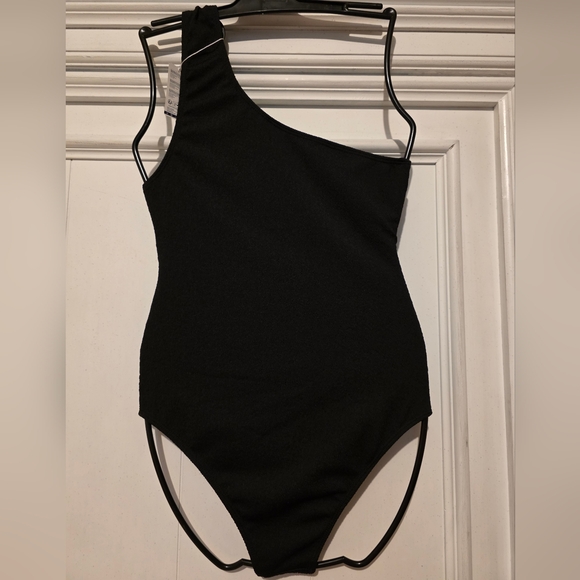 Summer Mae Maternity Swimsuit One Piece One Shoulder Ribbed Small - Picture 6 of 8